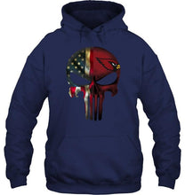 Load image into Gallery viewer, Arizona Cardinals skull american flag shirt