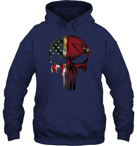 Arizona Cardinals skull american flag shirt