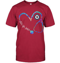 Load image into Gallery viewer, Let's go Winnipeg Jets dyed nurse scope love shirt