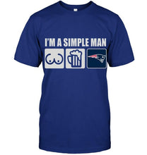 Load image into Gallery viewer, I'm simple man loves bobs beer New England Patriots fan shirt