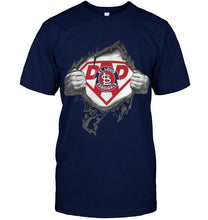 Load image into Gallery viewer, St. Louis Cardinals dad superman shirt