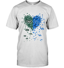 Load image into Gallery viewer, New York Jets and Buffalo Bulls tiny hearts shaped fan shirt