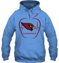 Load image into Gallery viewer, Arizona Cardinals heartbeat teacher apple shirt