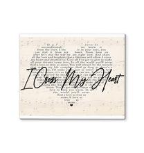 Load image into Gallery viewer, George Strait I cross my heart lyric heart typography canvas