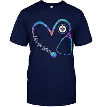 Load image into Gallery viewer, Let's go Winnipeg Jets dyed nurse scope love shirt