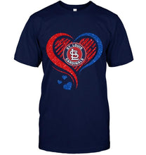 Load image into Gallery viewer, St Louis Cardinals heart glittering shirt