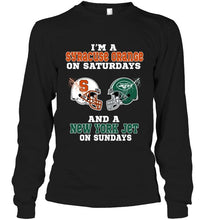 Load image into Gallery viewer, I'm Syracuse Orange on saturdays and New York Jet on sundays shirt