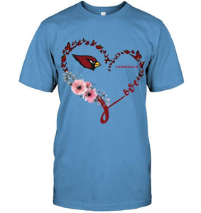 Arizona Cardinals butterfly heart shirt