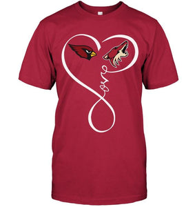 Arizona Cardinals Arizona Coyotes love heart shirt