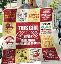 Load image into Gallery viewer, this girl loves hallmark christmas movies blanket
