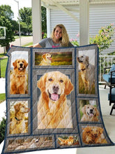Load image into Gallery viewer, golden retriever dog lover quilt blanket
