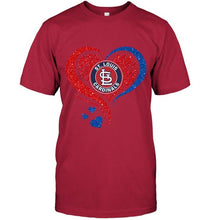 Load image into Gallery viewer, St Louis Cardinals heart glittering shirt