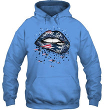 Load image into Gallery viewer, New England Patriots heart glitter pattern lips shirt