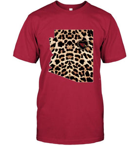 Arizona Cardinals Leopard State Map love shirt