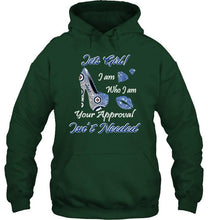 Load image into Gallery viewer, Winnipeg Jets girl i am who i am your approval isn't needed high heel lips diamond glitter pattern t shirt
