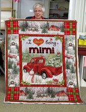 Load image into Gallery viewer, i love being mimi truck christmas quilt blanket