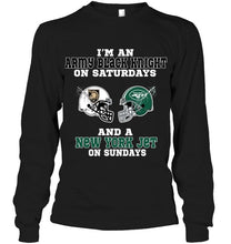 Load image into Gallery viewer, I'm Army Black Knight on saturdays and New York Jet on sundays shirt