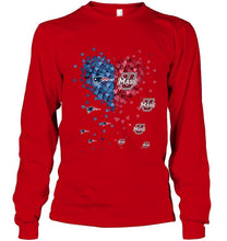Load image into Gallery viewer, New England Patriots and UMass Minutemens tiny hearts shaped fan shirt