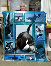 Load image into Gallery viewer, whale orca killer whale attack lover blanket