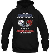 Load image into Gallery viewer, I'm Arizona Wildcat on saturdays and Arizona Cardinal on sundays shirt