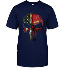 Load image into Gallery viewer, St Louis Cardinals skull american flag shirt