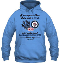 Load image into Gallery viewer, Once upon a time there was a girl loved dog and Winnipeg Jets shirt