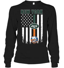 Load image into Gallery viewer, New York New York Jets New york Islanders american flag shirt
