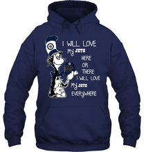 Load image into Gallery viewer, I will love my Winnipeg Jets here or there love everywhere the cat fan simpson shirt