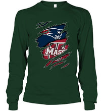 Load image into Gallery viewer, New England Patriots and UMass Minutemens layer under ripped shirt