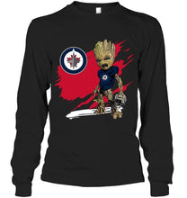 Load image into Gallery viewer, Winnipeg Jets angry baby groot ripped simpson shirt
