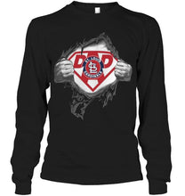 Load image into Gallery viewer, St. Louis Cardinals dad superman shirt
