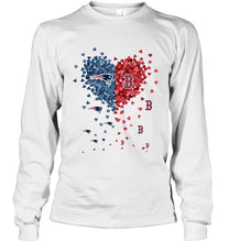 Load image into Gallery viewer, New england patriots and boston red sox tiny heart love shape shirt