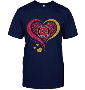 Arizona Cardinals heart glittering shirt