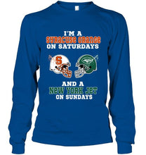 Load image into Gallery viewer, I'm Syracuse Orange on saturdays and New York Jet on sundays shirt