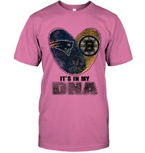 Load image into Gallery viewer, New England Patriots and Boston Bruins it's my dna love fingerprints shirt