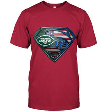 Load image into Gallery viewer, New York Jets and Buffalo Bulls superman american flag layer shirt