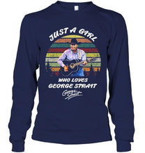 Load image into Gallery viewer, Just a girl who love george strait signed retro shirt