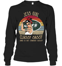 Load image into Gallery viewer, New York Jets girl classy sasy and a bit smart asy retro shirt