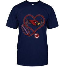 Load image into Gallery viewer, Arizona Cardinals nurse scope love heartbeat shirt