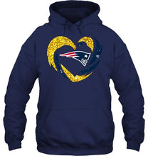 Load image into Gallery viewer, New England Patriots heart love golden glitter pattern hurricane shirt