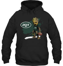 Load image into Gallery viewer, New York Jets angry baby groot ripped shirt