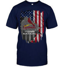 Load image into Gallery viewer, St Louis Cardinals nation american flag ripped shirt