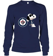 Load image into Gallery viewer, Winnipeg Jets snoopy sun glasses proud fan shirt
