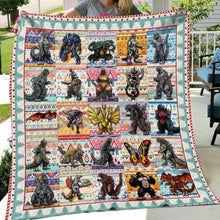 Load image into Gallery viewer, the strongest kaijus all godzilla versions quilt blanket
