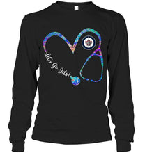 Load image into Gallery viewer, Let's go Winnipeg Jets dyed nurse scope love shirt