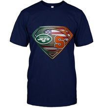 Load image into Gallery viewer, New York Jets and Syracuse Orange superman american flag layer shirt