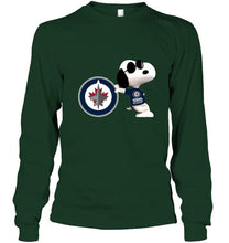 Load image into Gallery viewer, Winnipeg Jets snoopy sun glasses proud fan shirt