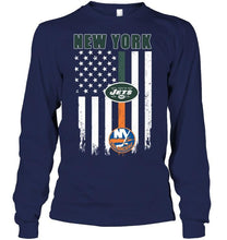 Load image into Gallery viewer, New York New York Jets New york Islanders american flag shirt