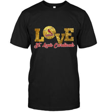 Load image into Gallery viewer, Love St Louis Cardinals glittering T Shirt