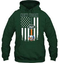 Load image into Gallery viewer, New York New York Jets New york Islanders american flag shirt
